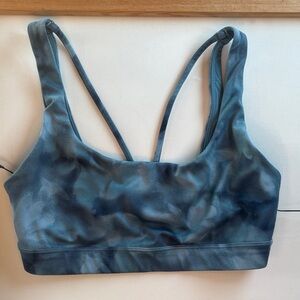 Athleta Exhale Blue Tie-Dye Sports Bra